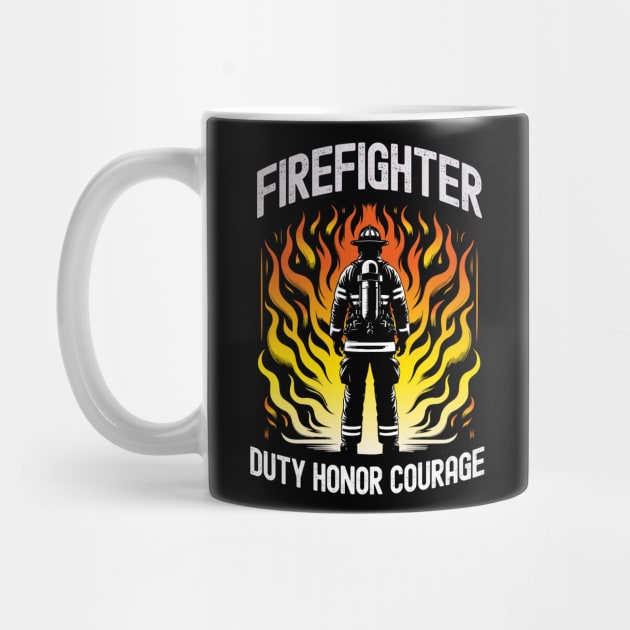 Firefighter Duty Honor Courage Tee Fire Department Hero by KontrAwersPL